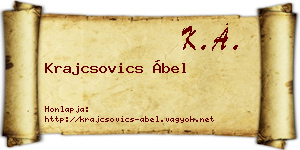 Krajcsovics Ábel névjegykártya