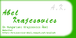 abel krajcsovics business card