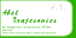 abel krajcsovics business card